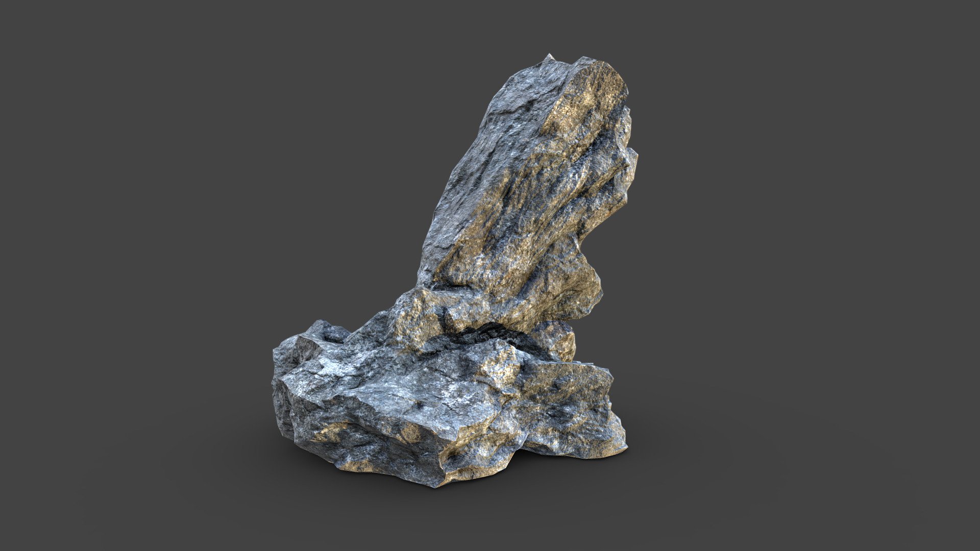 Rock 7_4 low poly

Topology: Tris

Polygon count: 4994

Vertices count: 2499

Textures: Diffuse, Normal, Specular, Glossiness, Curvature, Height, Ambient Occlusion ( all in 4k resolution)

UV mapped with non-overlapping

All files are zipped in one folder. Contains 3 file formats obj, ma &amp; fbx

Useful for games, renders, background scenes and other graphical projects 3d model