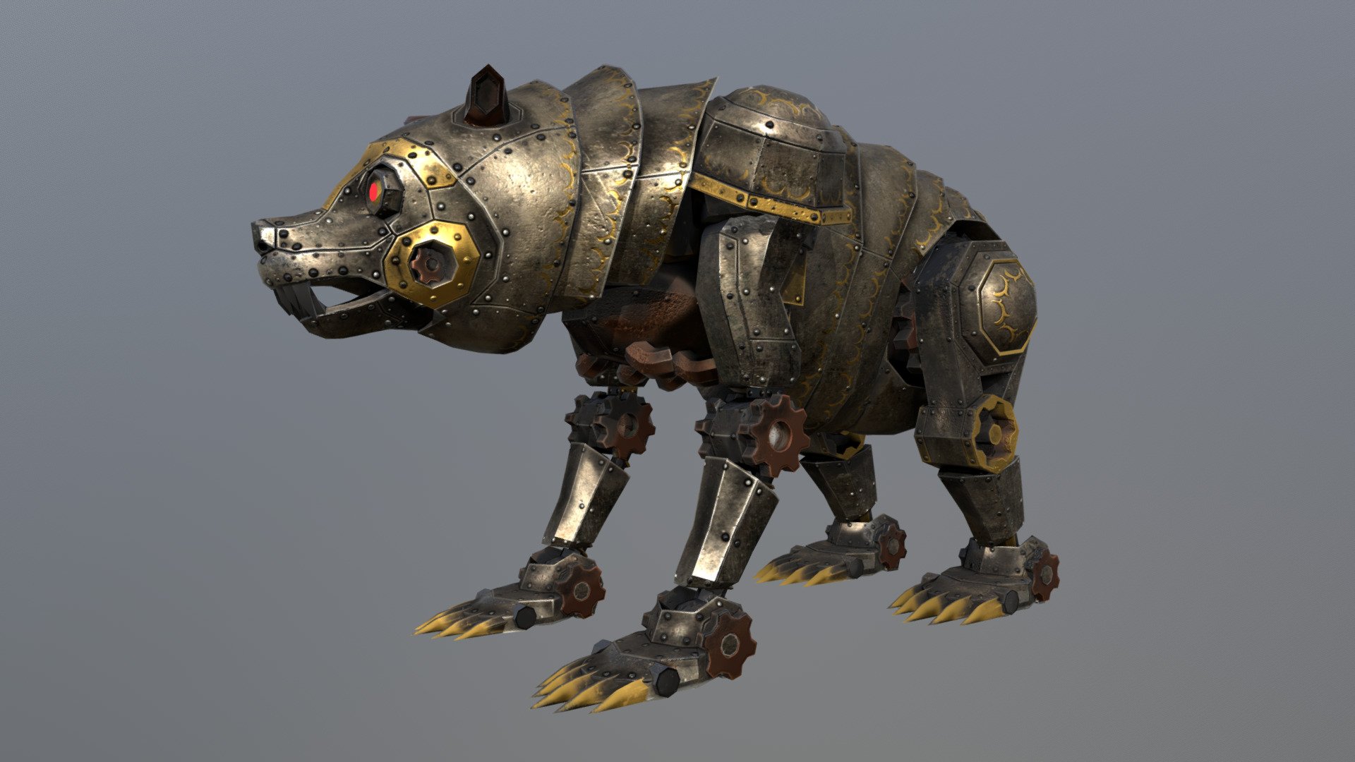 Steampunk Bear for the game “Darco - Reign of Elements”

Now on Steam of
TP Studios

Model &amp; Texture by me - Steampunk Bear Model - 3D model by Anakaii 3d model