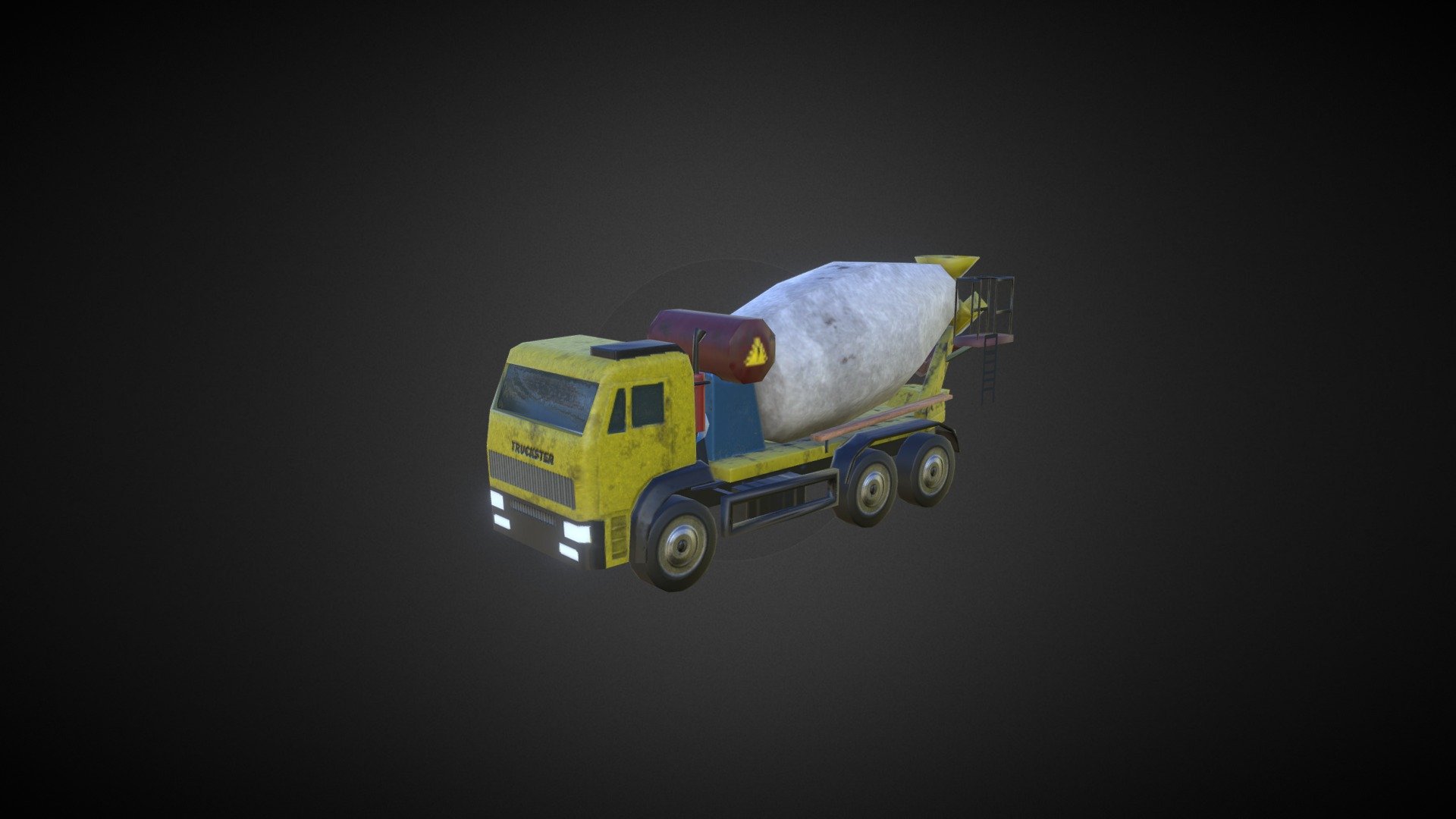 Low-poly concrete mixer truck for the Cities:Skylines game (http://steamcommunity.com/sharedfiles/filedetails/?id=545674922) - Concrete Mixer [Cities: Skylines] - 3D model by Shapernode 3d model