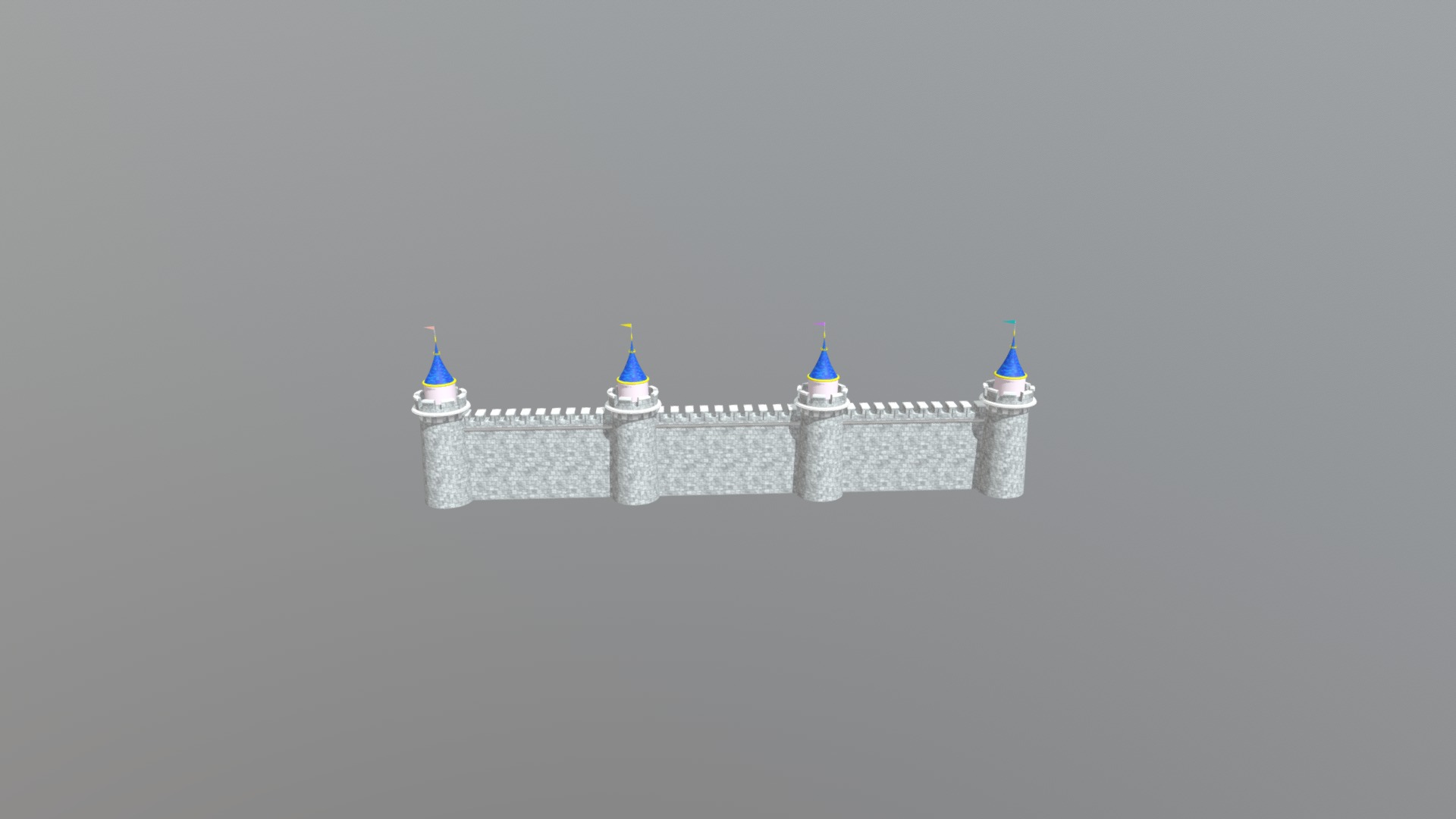 Castle wall for Disney Project - Tahla Castle Wall - Download Free 3D model by MML0385 3d model
