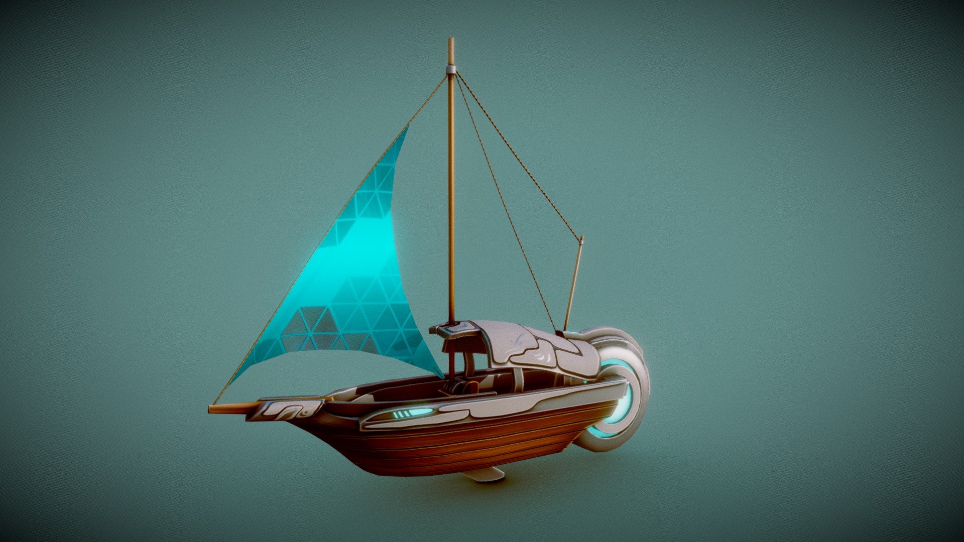 Sci-fi Boat - 3D model by Mapachin (@Mapachin93) 3d model