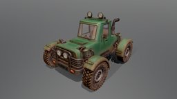 Climber tractor, game-ready, real-time, digital-3d, off-road, unity3d, 3d, vehicle, mobile, car, animated, odtimized