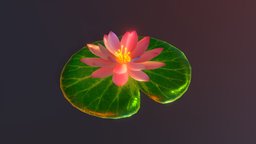 Lotus Animation flower, japan, rise, lotus, water, nature, glow, colorful, opening, animated, rigged