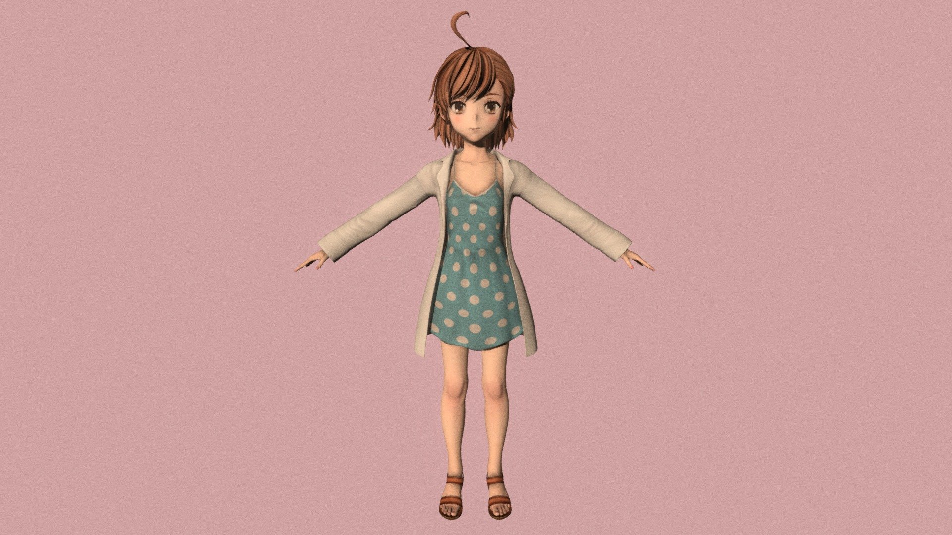 T-pose rigged model of anime girl Last Order (A Certain Scientific Railgun).

Body and clothings are rigged and skinned by 3ds Max CAT system.

Eye direction and facial animation controlled by Morpher modifier / Shape Keys / Blendshape.

This product include .FBX (ver. 7200) and .MAX (ver. 2010) files.

3ds Max version is turbosmoothed to give a high quality render (as you can see here).

Original main body mesh have ~7.000 polys.

This 3D model may need some tweaking to adapt the rig system to games engine and other platforms.

I support convert model to various file formats (the rig data will be lost in this process): 3DS; AI; ASE; DAE; DWF; DWG; DXF; FLT; HTR; IGS; M3G; MQO; OBJ; SAT; STL; W3D; WRL; X.

You can buy all of my models in one pack to save cost: https://sketchfab.com/3d-models/all-of-my-anime-girls-c5a56156994e4193b9e8fa21a3b8360b

And I can make commission models.

If you have any questions, please leave a comment or contact me via my email 3d.eden.project@gmail.com 3d model