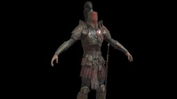 Knight 2 armor, rpg, fighter, people, medieval, unreal, head, swordsman, crusader, weapon, character, unity, game, pbr, low, poly, animation, fantasy, human, rigged, knight, steel