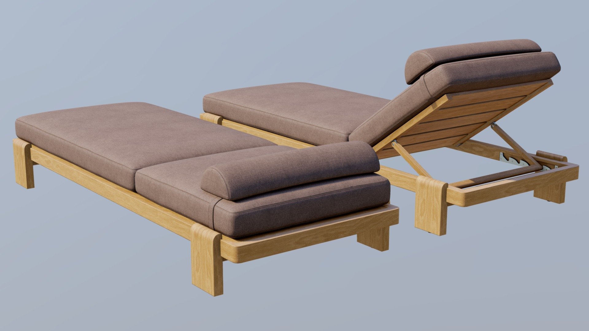 High-detailed 3d model of a Restoration Hardware Vigo Teak Chaise - Restoration Hardware Vigo Chaise - Buy Royalty Free 3D model by 3detto 3d model