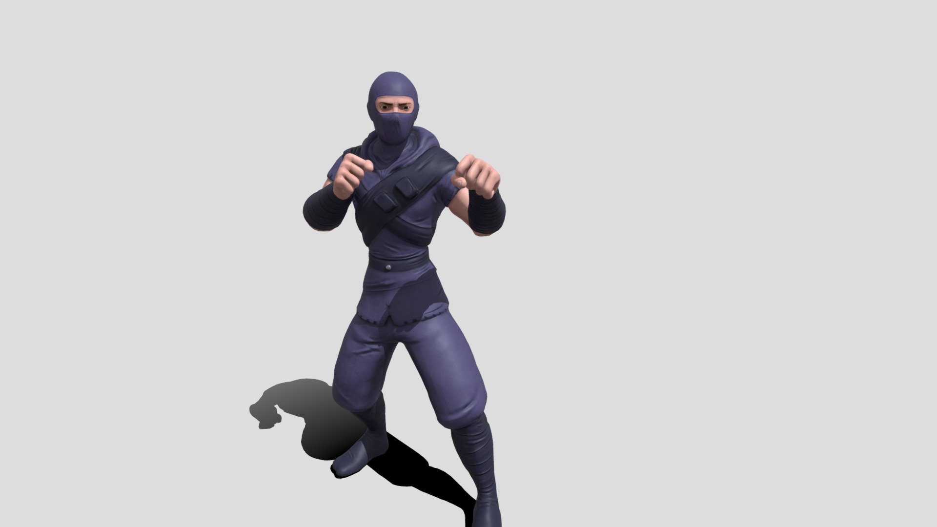 Discription -&gt; Model by Adobe Mixamo, Character Name: Ninja, Animation Name: Fist Fight B , Uploaded by 624230014 Pannawat Singthom. Section: 62/38, Information Technology Program, Faculty of Science and Technology, Nakhon Pathom Rajabhat University, Thailand 3d model