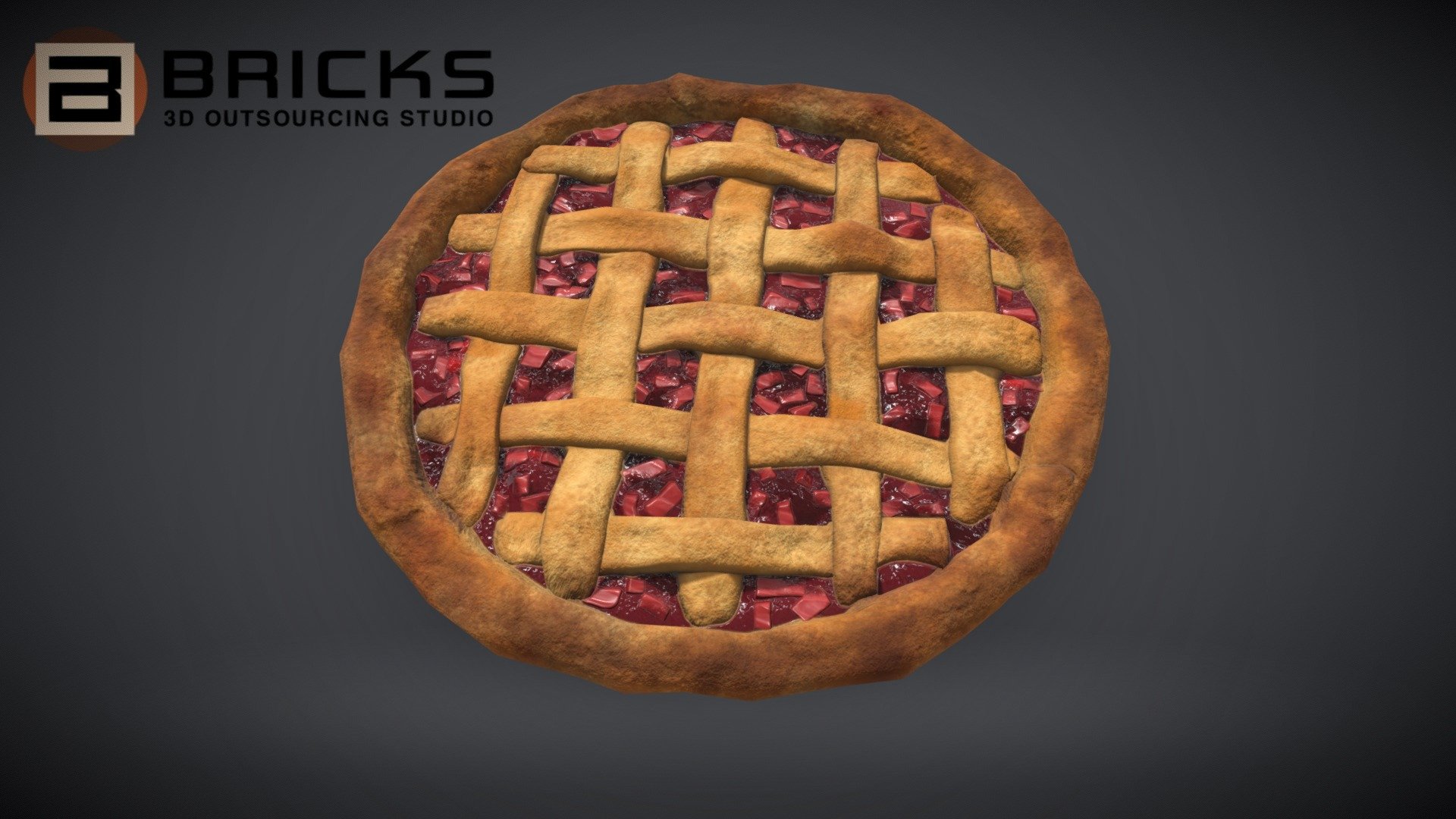 PBR Food Asset:
RhubarbPie
Polycount: 1564
Vertex count: 784
Texture Size: 2048px x 2048px
Normal: OpenGL

If you need any adjust in file please contact us: team@bricks3dstudio.com

Hire us: tringuyen@bricks3dstudio.com
Here is us: https://www.bricks3dstudio.com/
        https://www.artstation.com/bricksstudio
        https://www.facebook.com/Bricks3dstudio/
        https://www.linkedin.com/in/bricks-studio-b10462252/ - RhubarbPie - Buy Royalty Free 3D model by Bricks Studio (@bricks3dstudio) 3d model