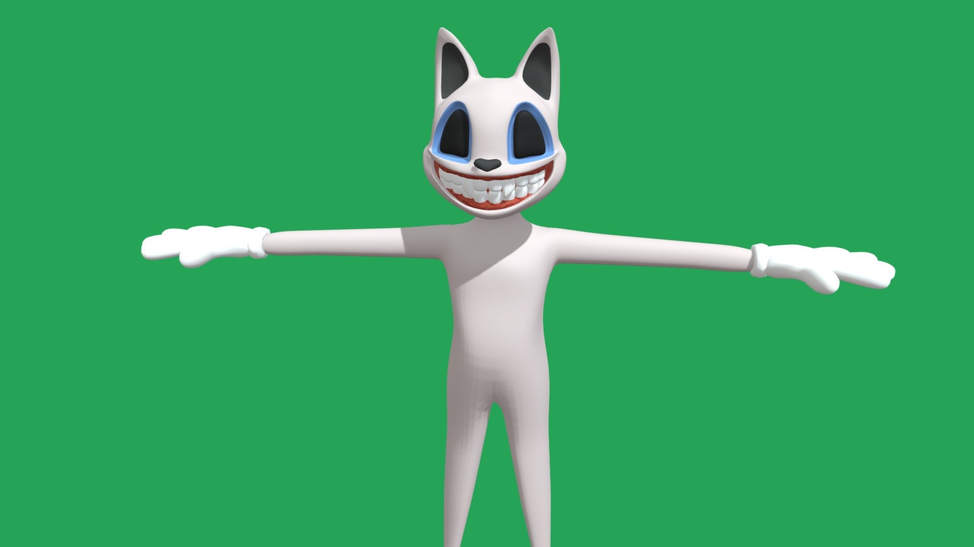 Snow Cartoon Cat - Download Free 3D model by sirenheadnite 3d model