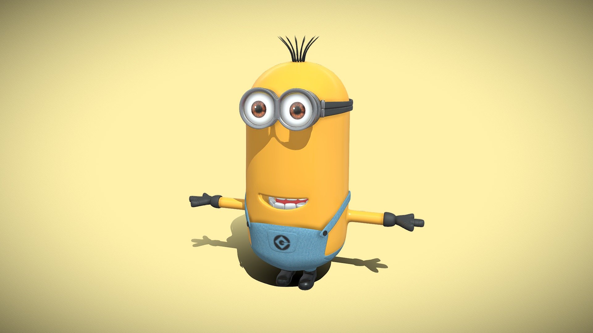 This delightful 3D model brings to life Minion Kevin, one of the iconic characters from the beloved Despicable Me franchise. Kevin, with his tall and slender appearance, showcases his playful and mischievous personality. The model captures the intricate details of his denim overalls, expressive eyes, and signature goggles. Whether you're a fan of animated movies or looking to add a touch of whimsy to your virtual scenes, this Minion Kevin 3D model is sure to bring joy and charm 3d model