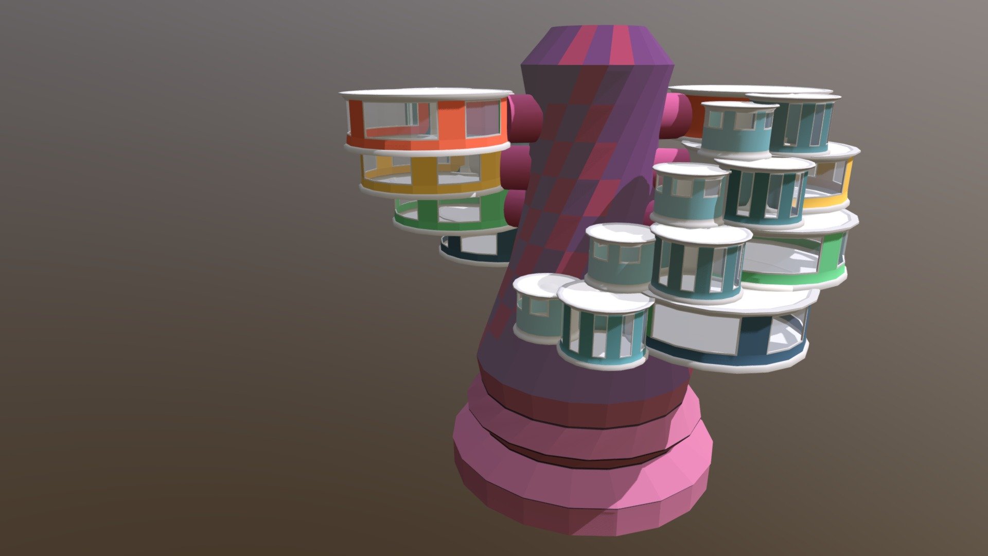 Sci-Fi apartment building - Rainbow Apartments - 3D model by rainbyrd 3d model