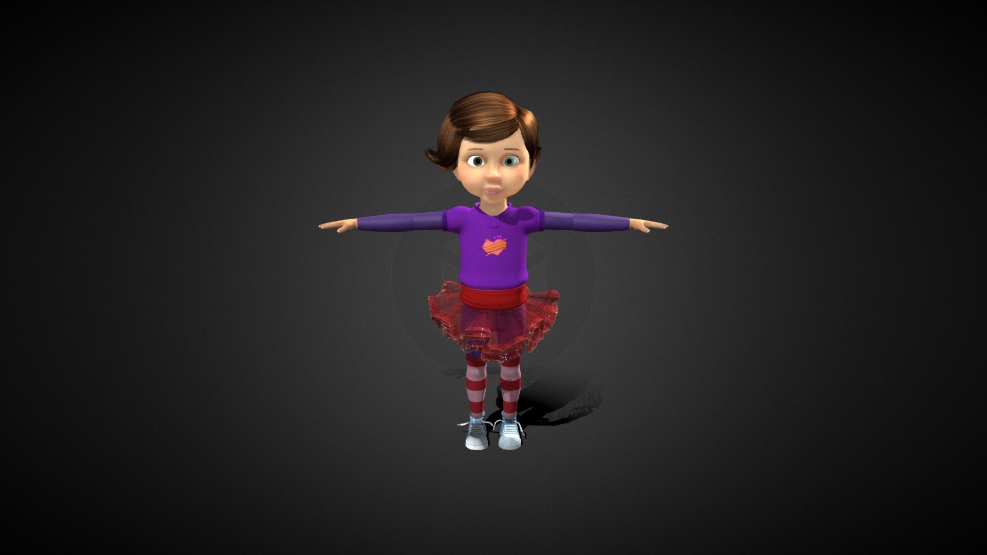 Model of a little girl used for 3d animation project 3d model