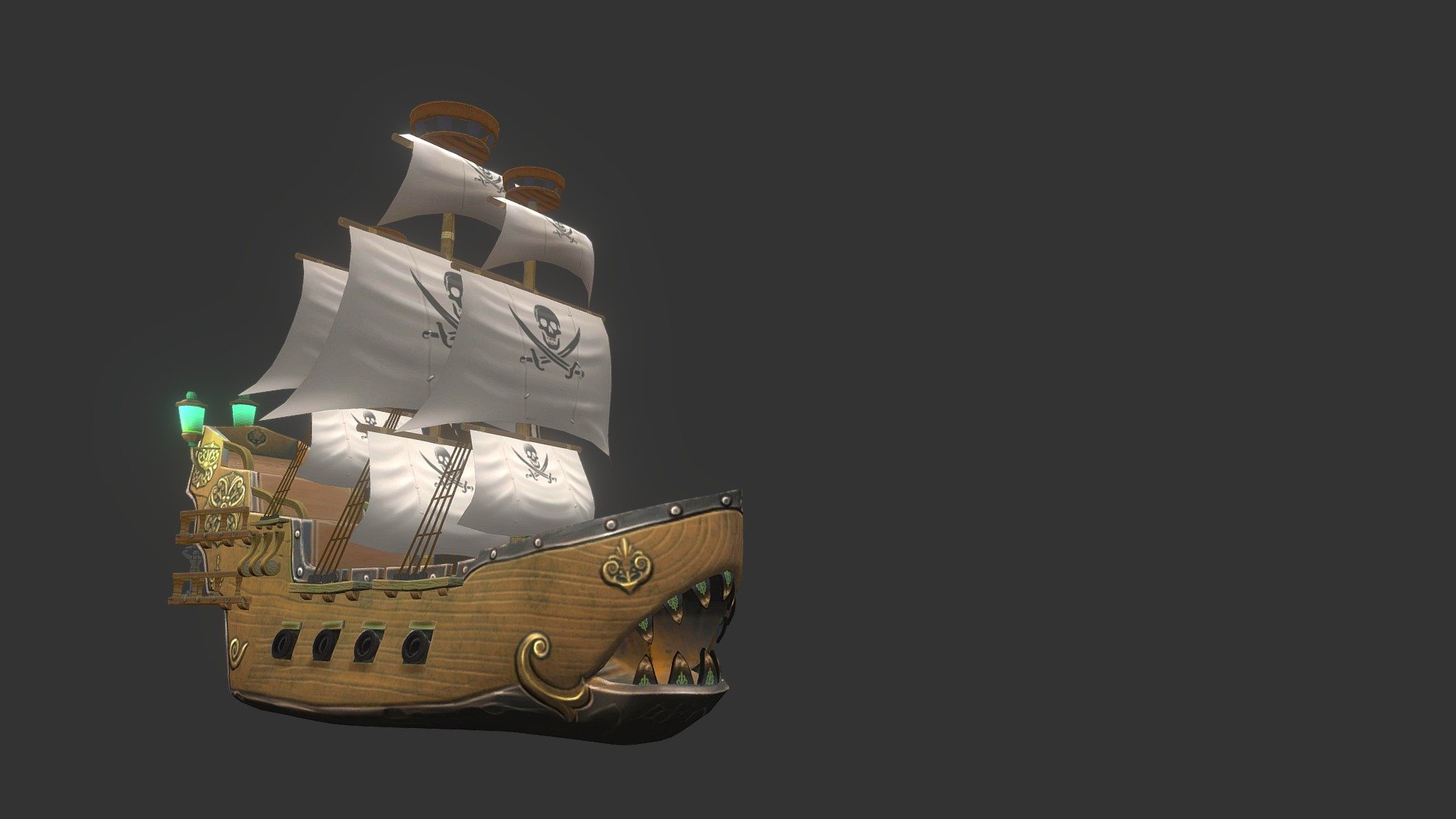 Hello guys,
This is a Hand Painted whale ship for game 3d model