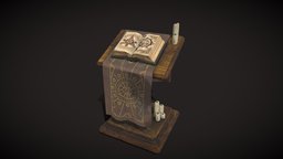 Wizard Book Stand wizard, stand, medieval, mage, book, game, free, fantasy