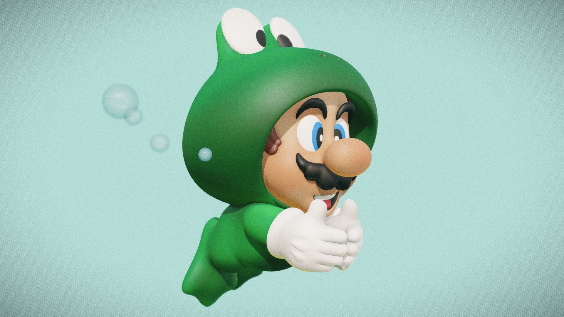Fanart Inspired from Super Mario Bros 3 concept art of Frog Mario .
Can be used to 3d print 
You can follow my work on Instagram https://www.instagram.com/tonoftoons/ 
Made in Zbrush - Frog Mario - Super Mario 3 - Buy Royalty Free 3D model by rendermodel 3d model