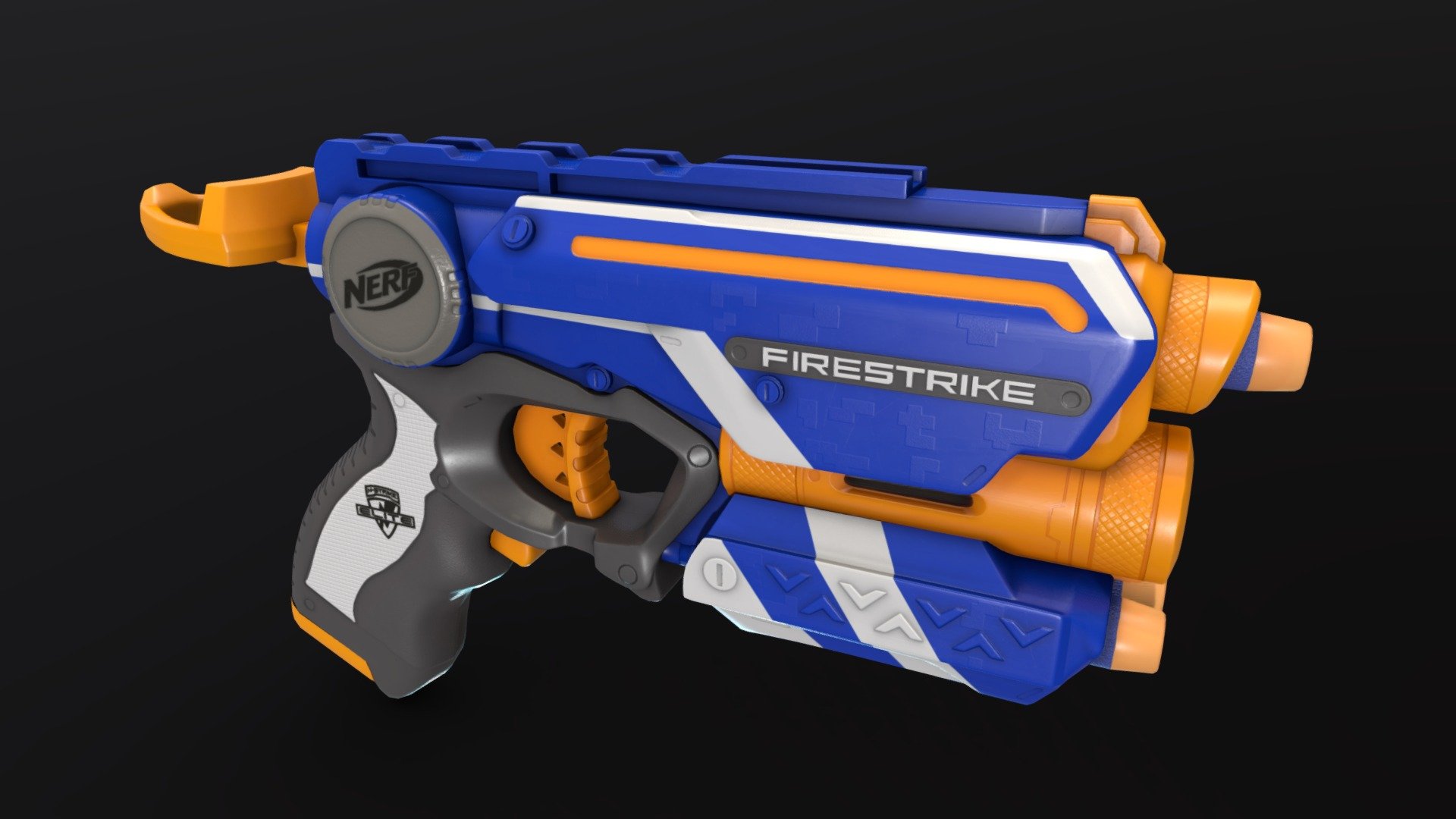 Comissioned by a friend for their meme avatar. Based off the Nerf pistol. Was a fun little gun to make 3d model