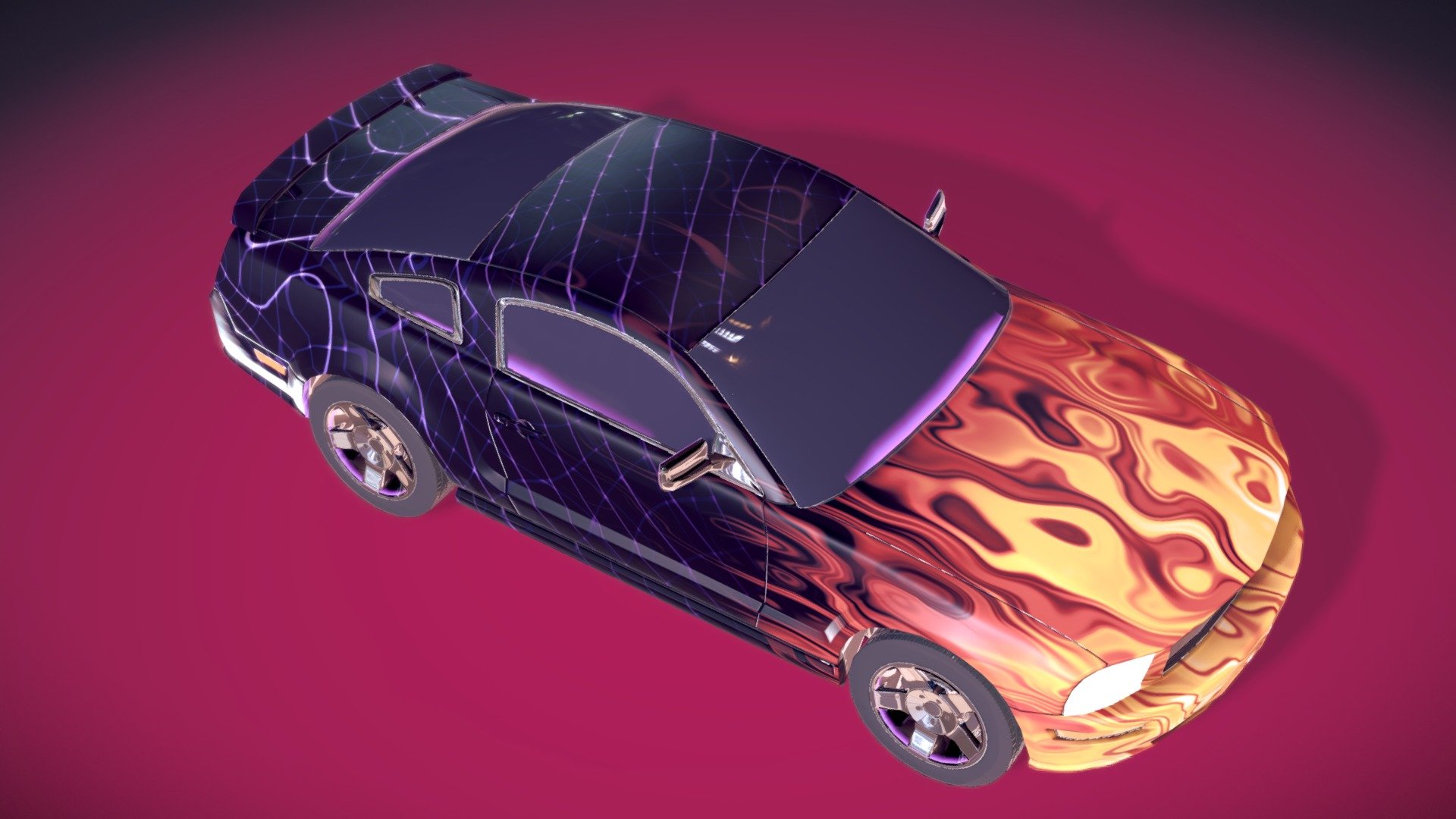 Procedural texture paint made in blender.

Based on &ldquo;Sketchfab Texturing Challenge: Sports Car Base - Base