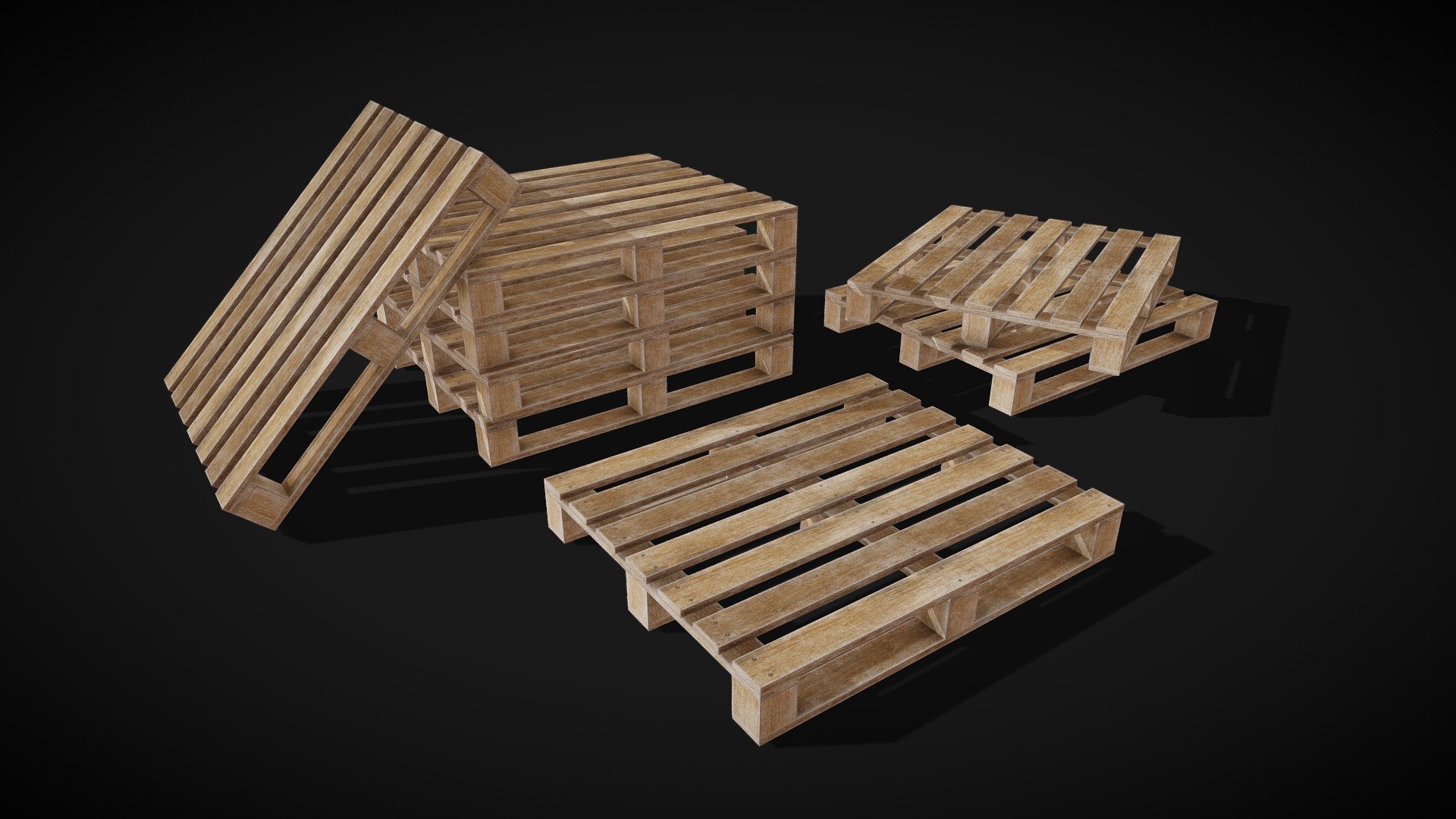 Low Poly Pallet: 228 tris

Types of textures: Base Color, Metallic, Roughness, Normal

Quality: 2048x2048

Format: PNG - Low Poly | Pallets - Download Free 3D model by Den1121 3d model