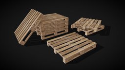 Low Poly | Pallets pallet, prop, wood, street