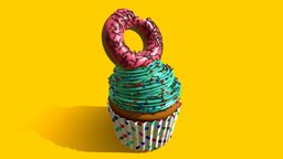 Donut Cupcakes (#SketchfabWeeklyChallenge) b3d, sketchfabweeklychallenge, blender, blender3d