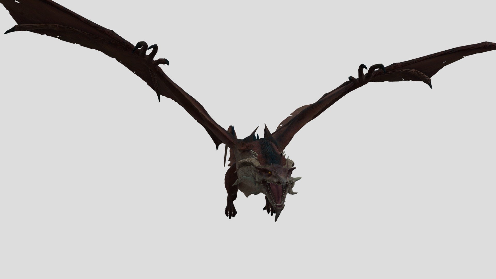 Deamon Dragon animated with all the spikes now also with full colored textures on fulll body perfect for RPG or D&amp;D adventure type games 3d model