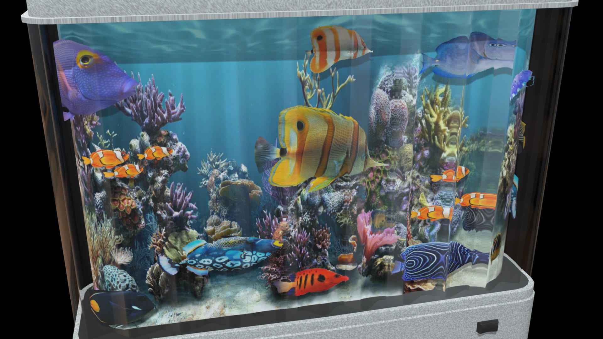 Fish Motion Picture Aquarium Night Lamp - Buy Royalty Free 3D model by paperscan 3d model