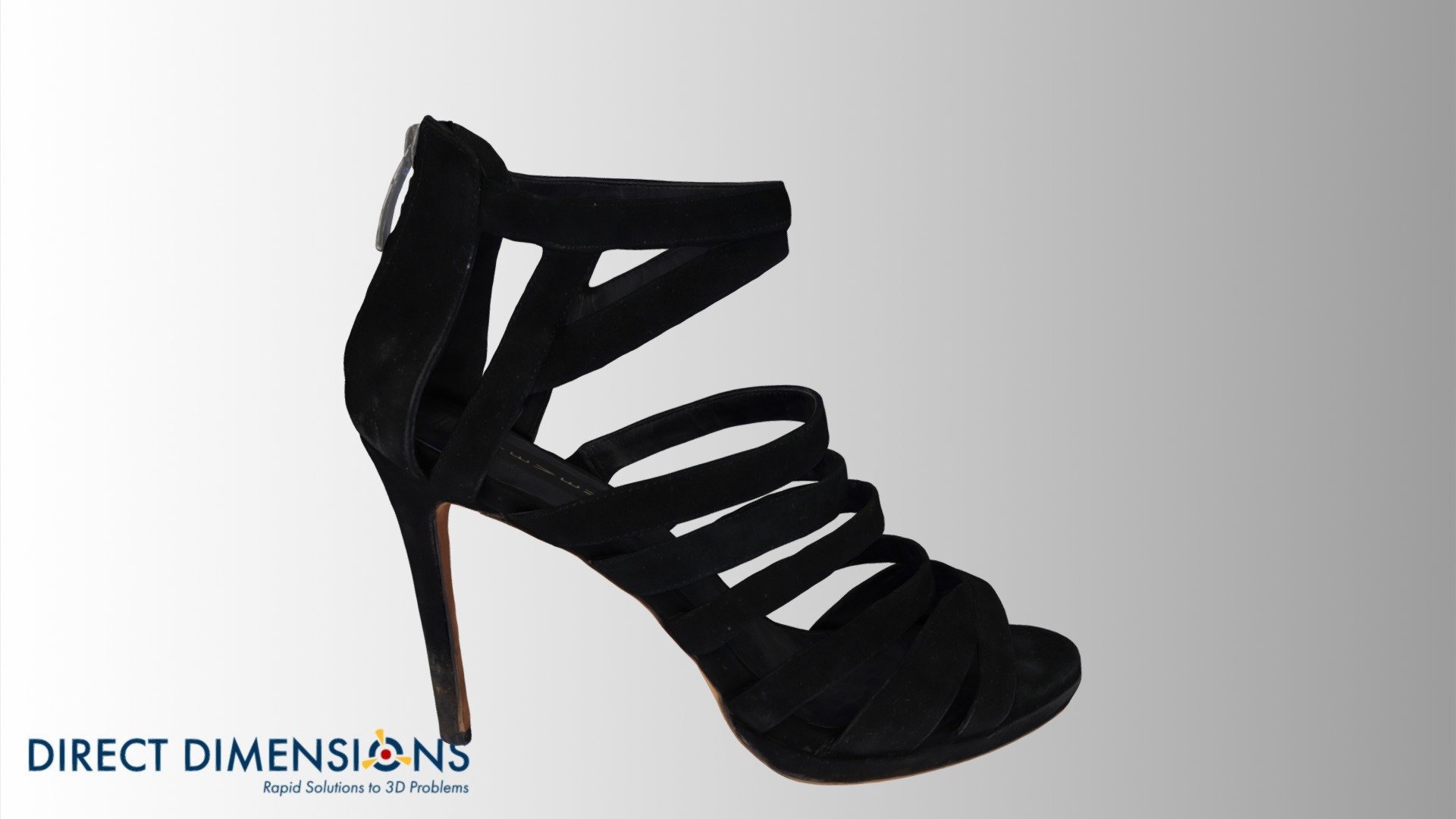 Scanned with PASS automated 3D scanner - Ladies Black Strappy Shoe - 3D model by Direct Dimensions (@dirdim) 3d model