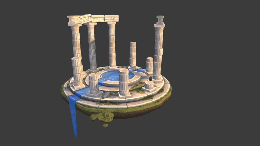 Hand painted Greek ruins - Greek Ruins - 3D model by Sarah Arthur (@SArthur) 3d model