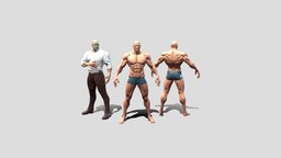 Modular Muscular Male Game ready Low-poly