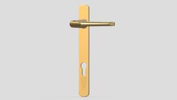 Straight Narrow Door Handle Brass