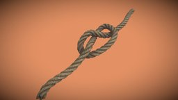 Rope Knot / PBR Model knot, rope, realistic, fiber, optimized, knots, vrready, pbr, gameready