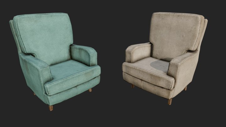 Old Linen Chairs PBR post-apocalyptic, chairs, furniture, dirty, old, cotton, linen, decayed, lowpoly-3dsmax, lowpoly-gameasset-gameready, lowpolymodel, stains, pbr, lowpoly, gameasset, gameready