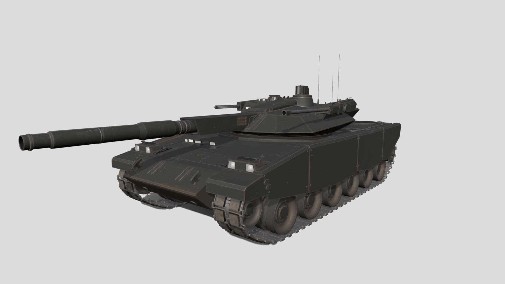 T-118 Jaguar

The Jaguar is an experimental main battle tank designed to be used in a vast setting of combat situations and environments.

The asset is highly detailed, while still maintaining a relatively low-poly count.
The asset contains separated wheels and tracks ready for rigging and animation.

Contains five texture sets. One 4096x4096, two 2048x2048, one 1024x1024, one 512x512

PBR: BaseColor, Metallic, Normal, Roughness

Tris Count: 224,232 Poly Count: 114,162

If you have any questions, feel free to contact me 3d model