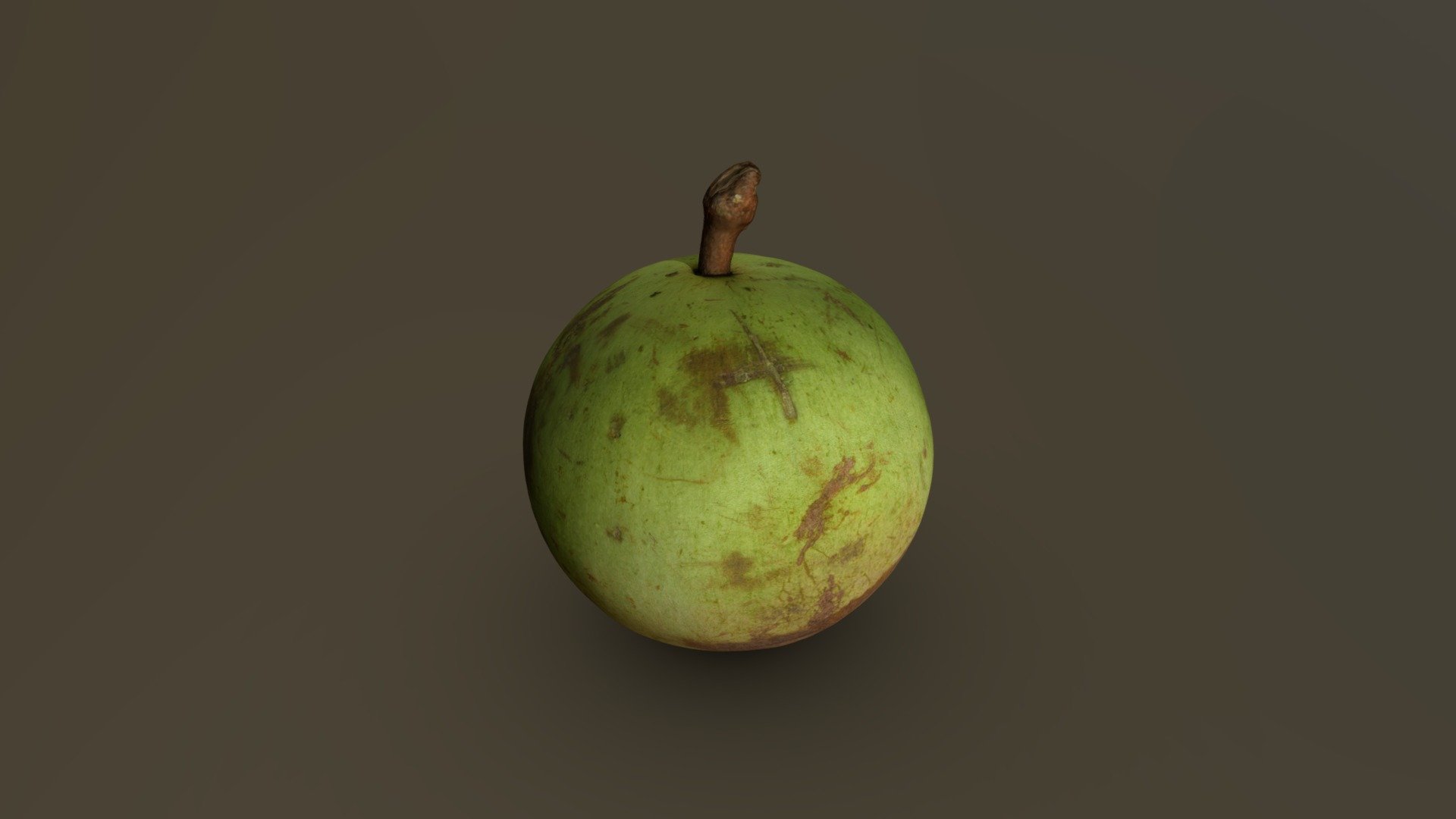 A star apple (green skin variety) model, 3D scanned from a real fruit including the original texture  (at 4096 x 4906 resolution) 3d model