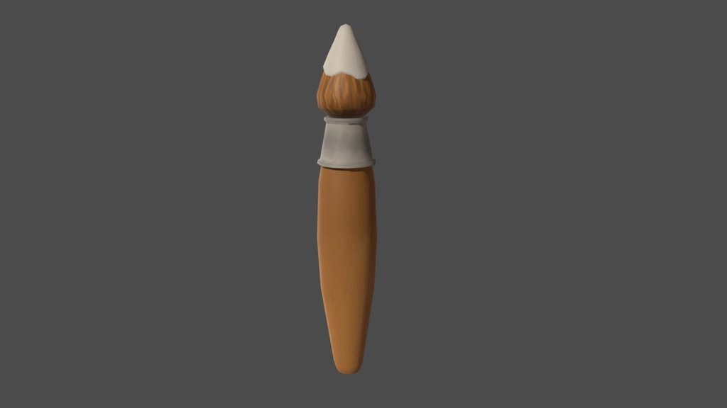 A hand-painted paint brush. Modeled in Maya, and used Photoshop to texture 3d model
