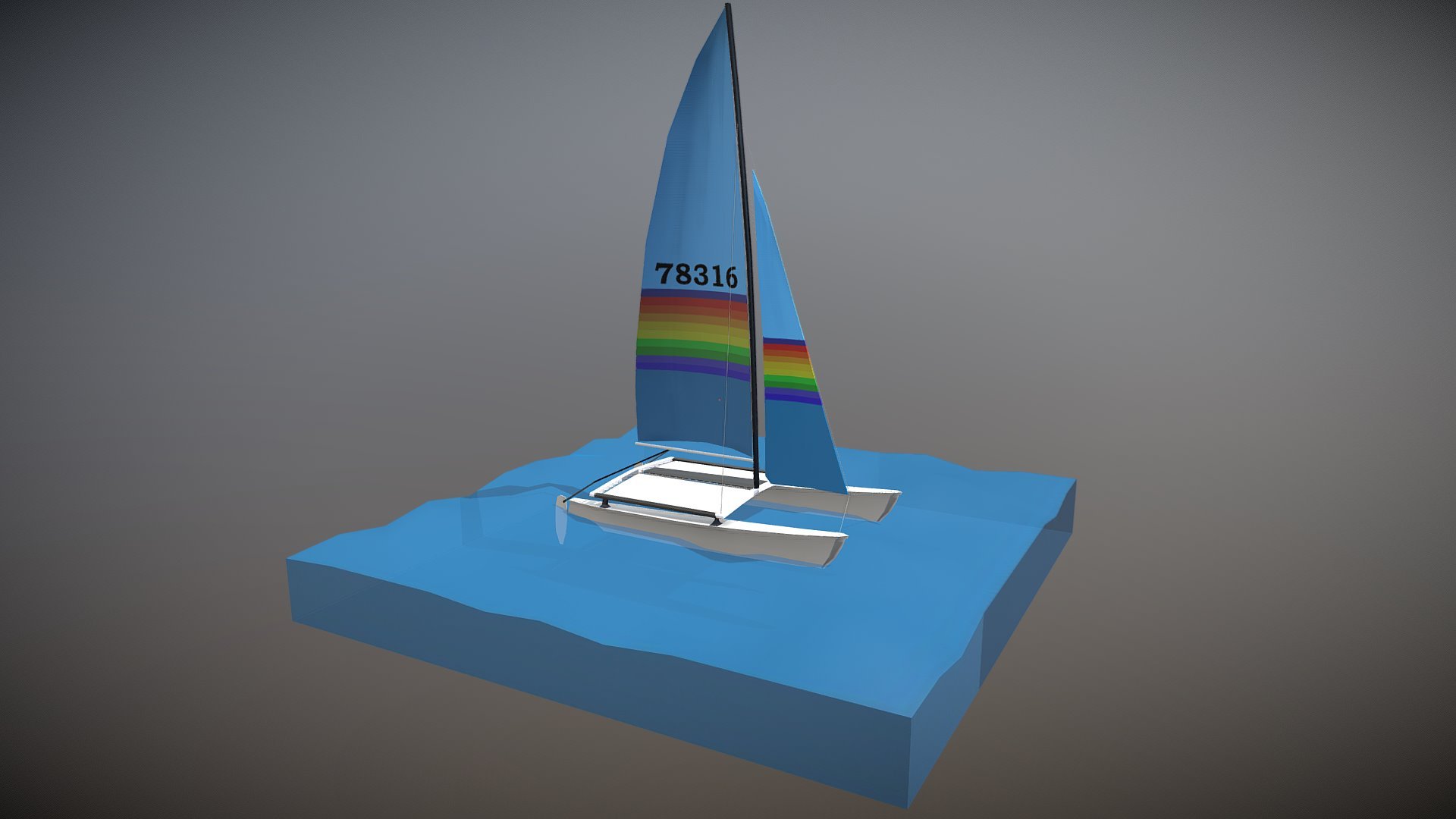 A Hobie Catamaran I created using Maya and Substance Painter - Hobie Cat - Download Free 3D model by jboynton 3d model