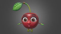 cherry fruit, cute, cherry, cute_character, cartoon