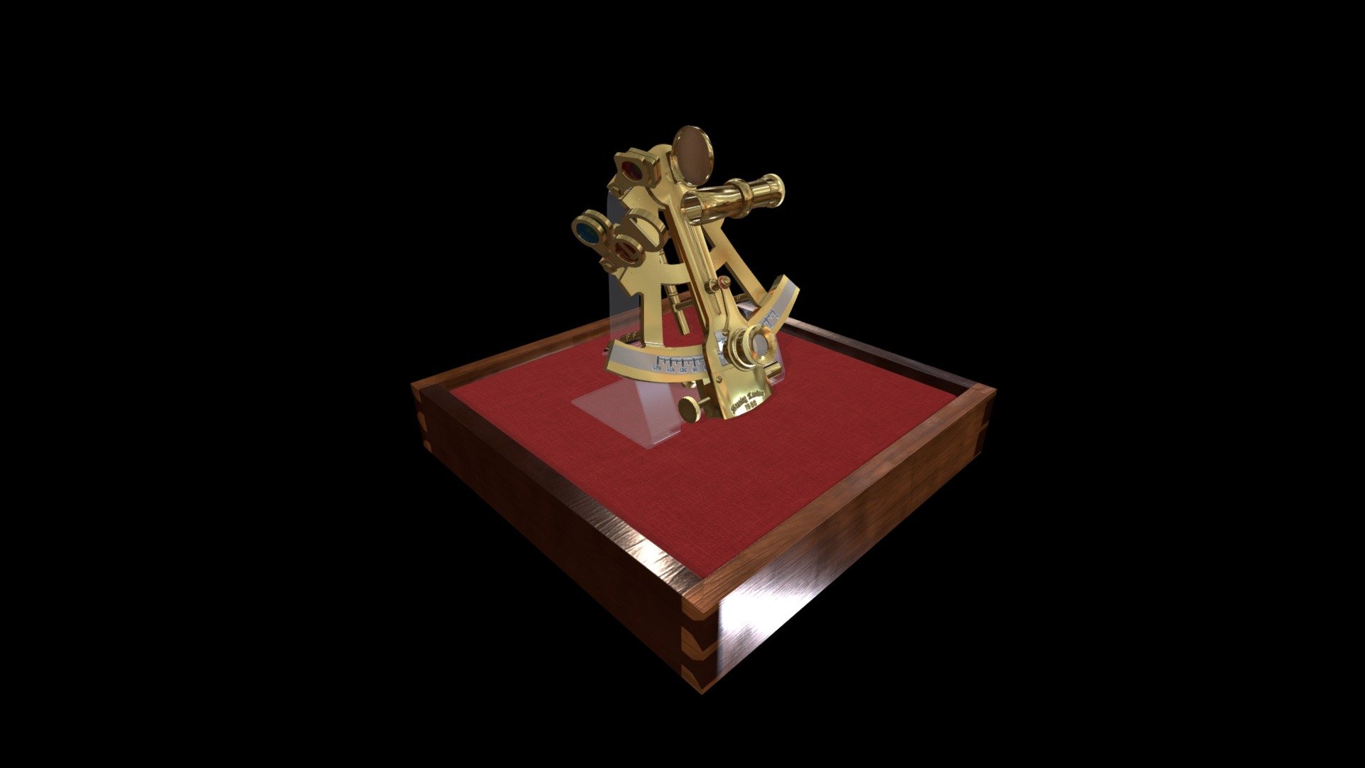 A Sextant modeled in Blender 2.8 and textured in Substance Painter with PBR textures 3d model
