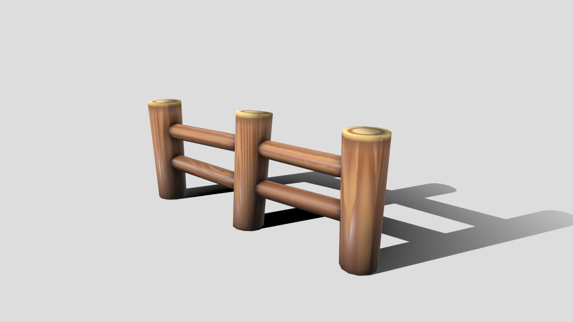 Cartoony low-poly wooden fence made for a farming game 3d model