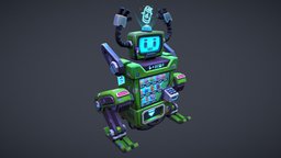Stylized Cyberpunk Vending Machine cyberpunk, vendingmachine, handpaintedtexture, environmentart, game, lowpoly, gameart, sci-fi, hardsurface, gameasset, stylized, robot, noai