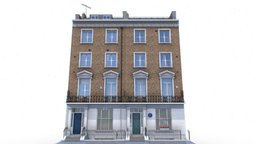 London Townhouse 5 london, brick, realtime, england, uk, old, facade, english, suburban, townhouse, relistic, game, 3d, model, house, building