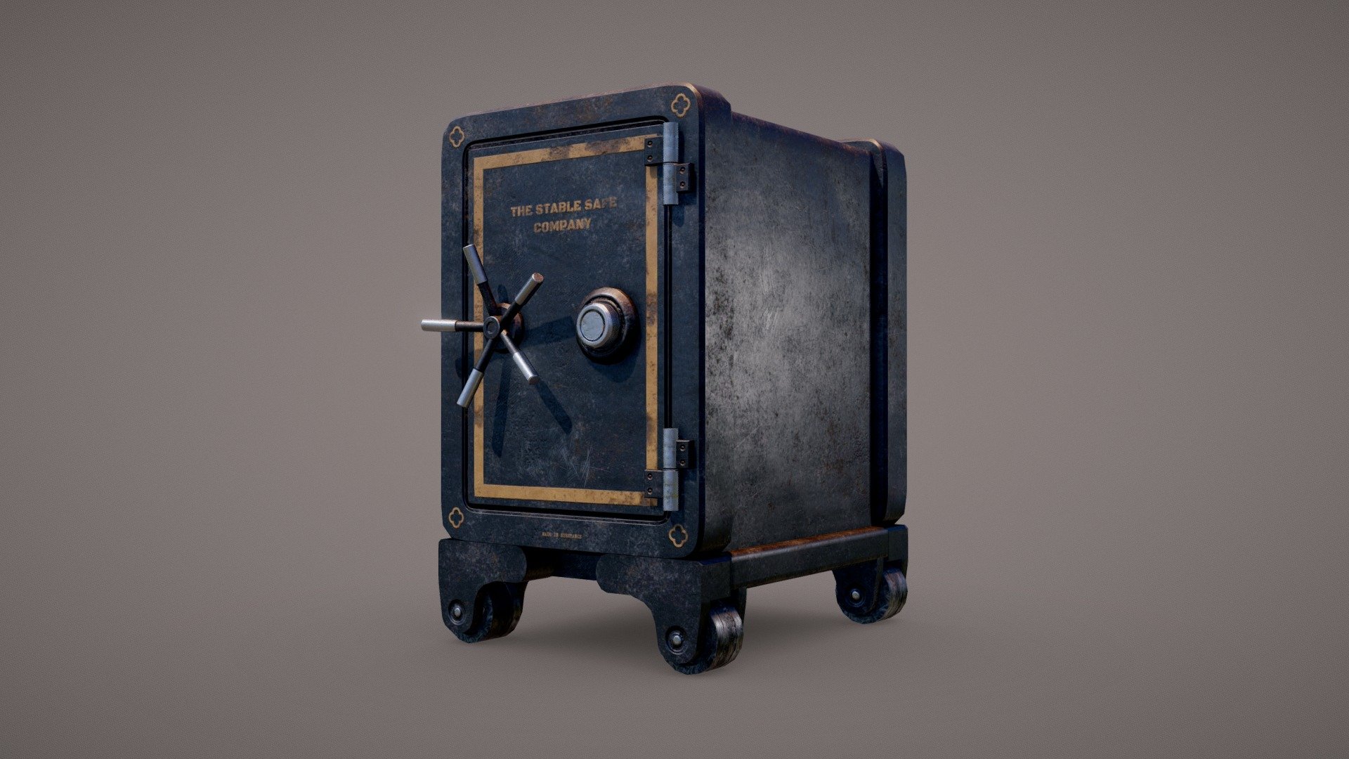 Antique Iron safe based on styles of the wild west. Game ready asset. Details sculpted in Zbrush and textured in Substance Painter - Antique Iron Safe - Download Free 3D model by pixelgrapher 3d model