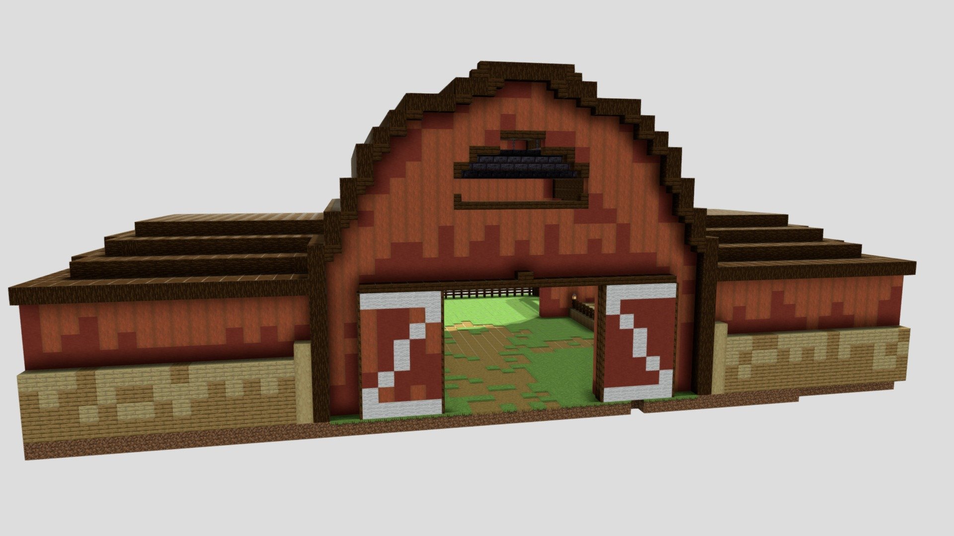 Barn used for Coding challenges in Minecraft: Education Edition - Minecraft Barn - 3D model by kroumpas 3d model
