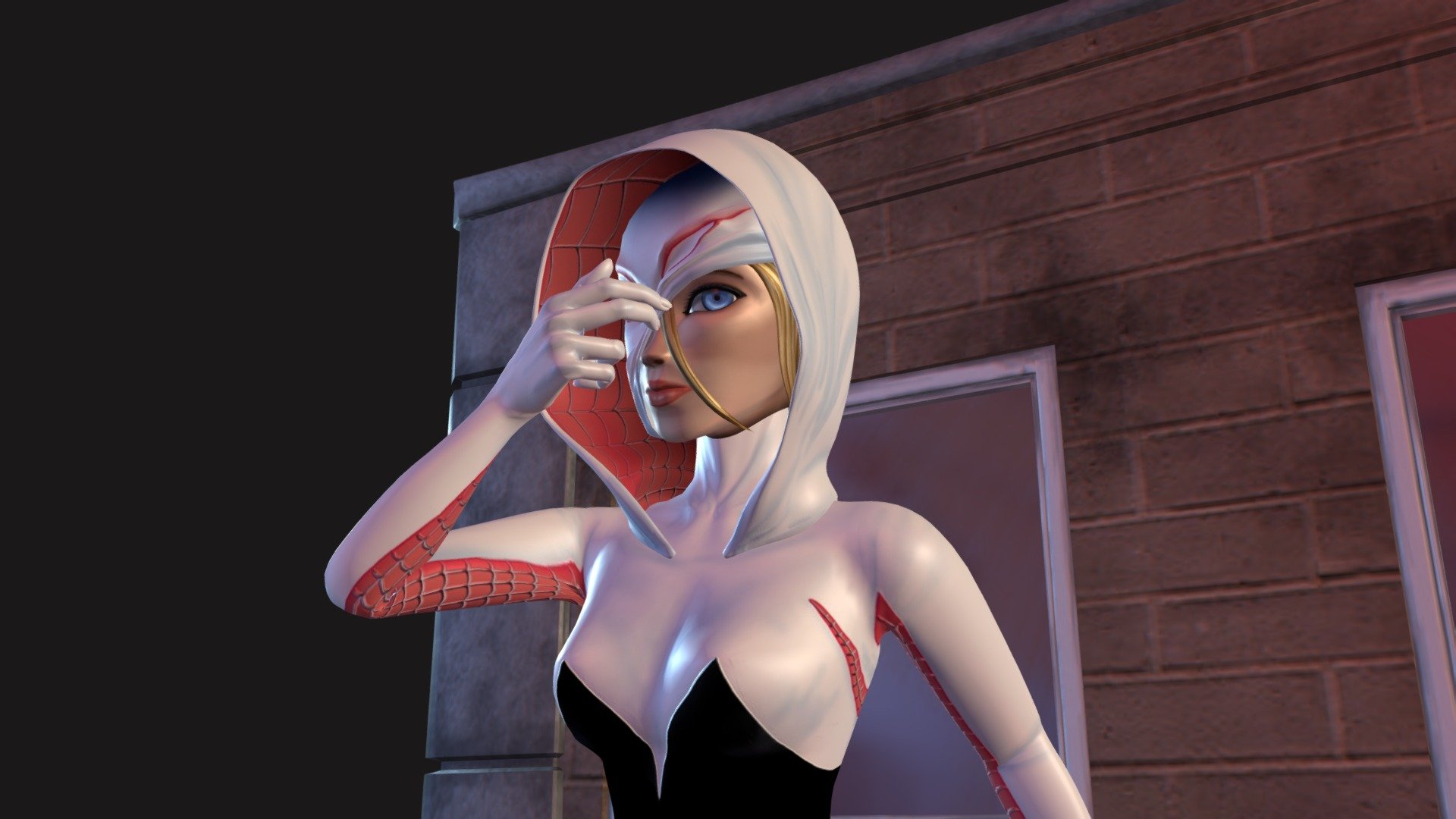 I like the idea that Gwen (Spiderman's first girlfriend) has become a superhero.
Here is my version of SpiderGwen.
Look at the back of the model for a surprise - Spider Gwen - 3D model by ChrisD-3D 3d model