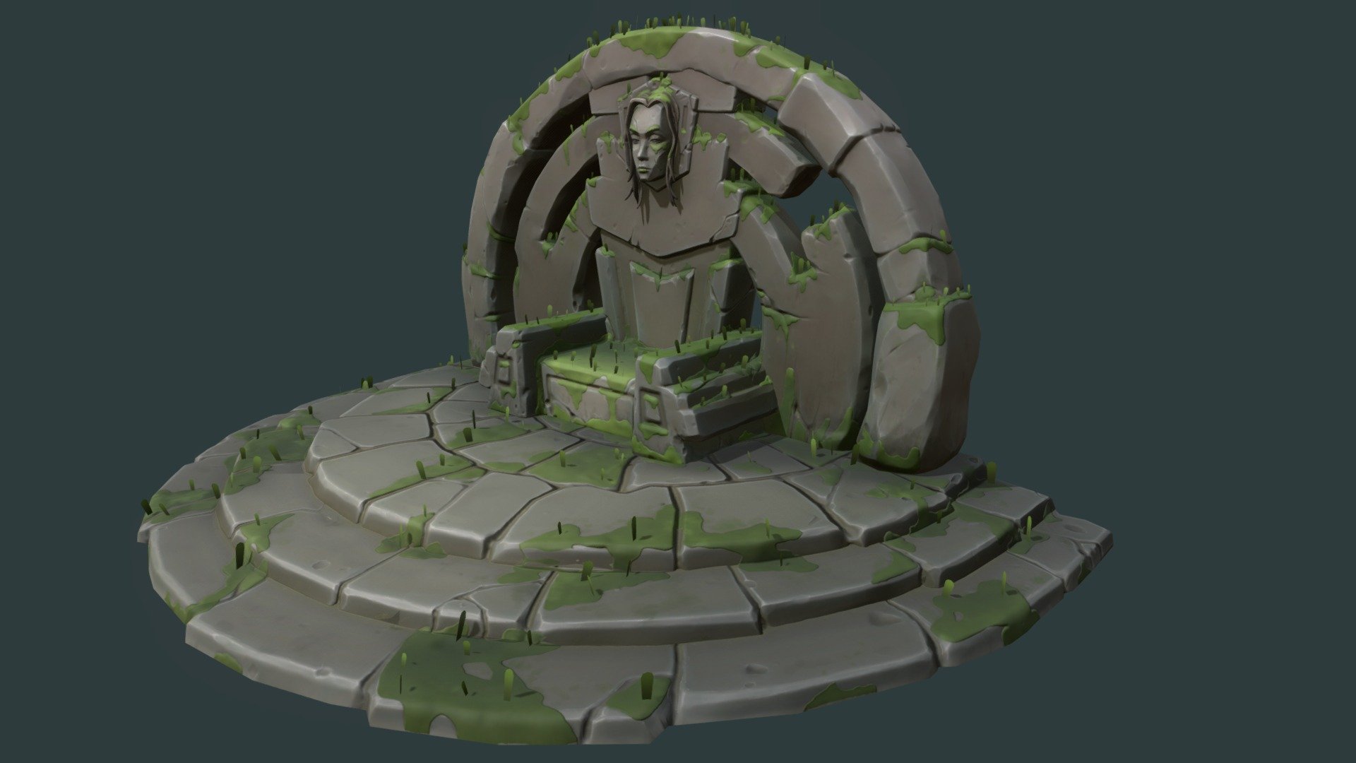Stone Throne - 3D model by Arthaxan (@justag) 3d model