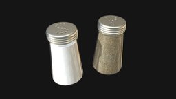 Salt and pepper 3 food, shaker, set, spice, pepper, salt, substancepainter, substance, container