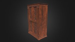 Antique Cabinet wooden, antique, 2k, fbx, cabinet, rare, optimized, 2048x2048, 2ktexture, 2ktextures, antique-furniture, pbr
