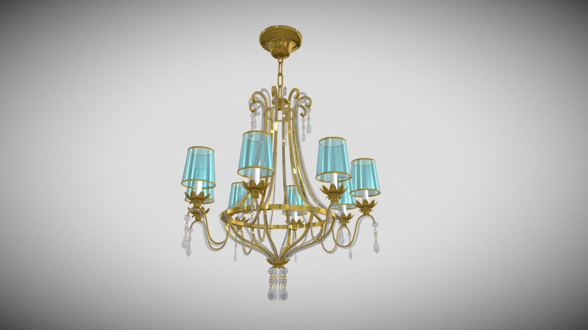 Classic Chandelier makes your work easier with an object suitable for your classical architectural projects, easy-to-use, impressive appearance and ready-made lights 3d model