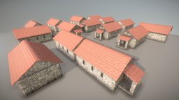 Old Stone House (WIP-1) Low-Poly-Test old, blender-3d, wip-1, 3dhaupt, low-poly, stone, house, geometrynodes, geonodes, noai