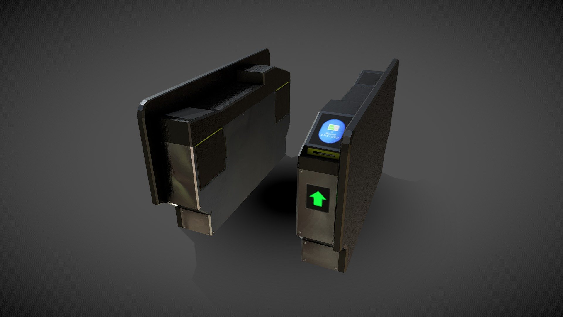 Animated Ticket Gate - Download Free 3D model by €r!c (@ericdavis) 3d model